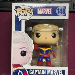 Marvel Captain Marvel Pop Figure Box with Blue and Red Accents